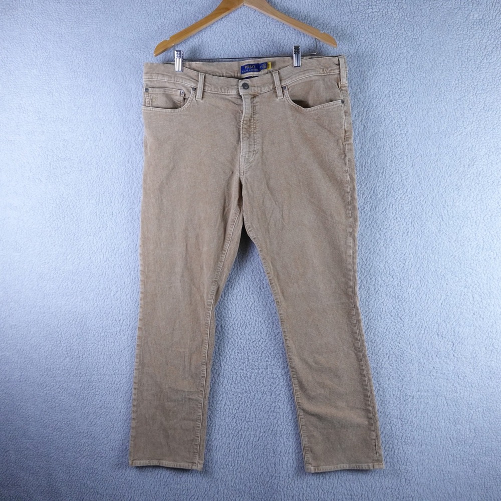 Polo Ralph Lauren Mens‎ Corduroy Pants Tan Khaki Stretch Straight 38x32